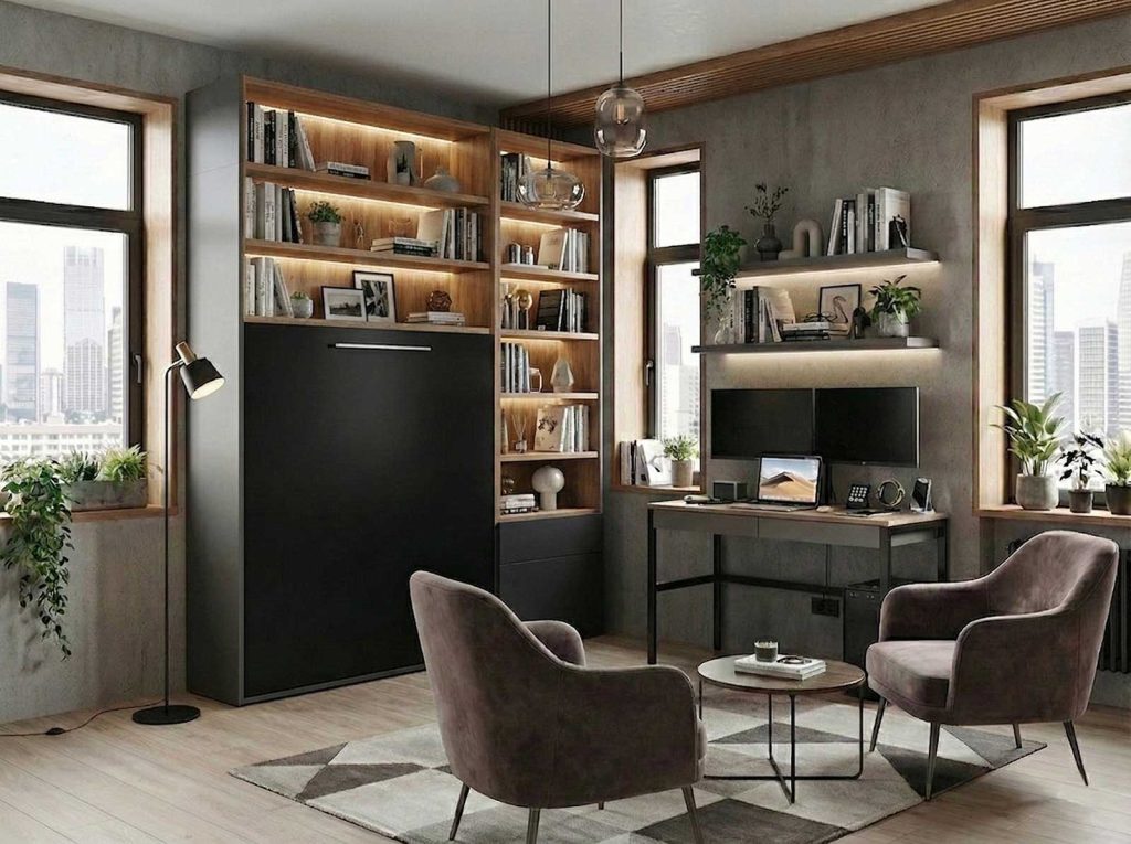 Primjer vertikalnog zidnog kreveta FlipFlap V 90x200 zatvoreni