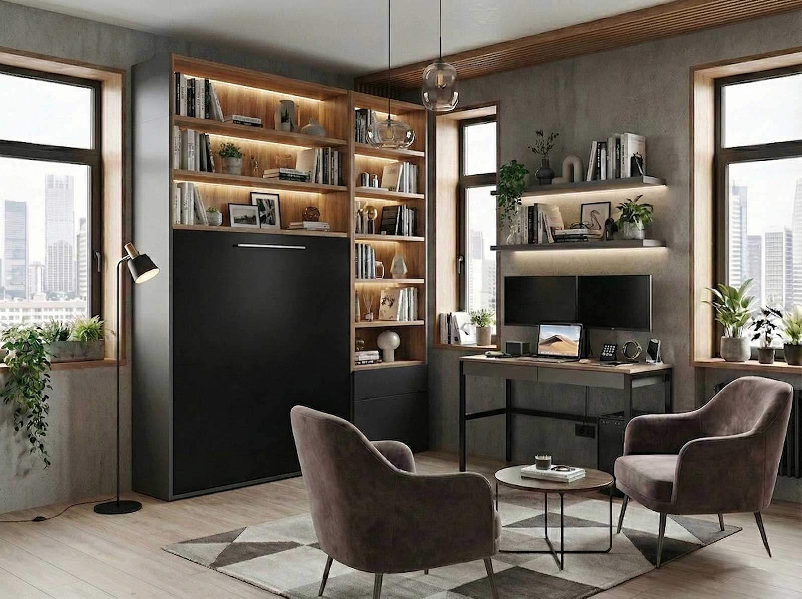 Primjer vertikalnog zidnog kreveta FlipFlap V 90x200 zatvoreni