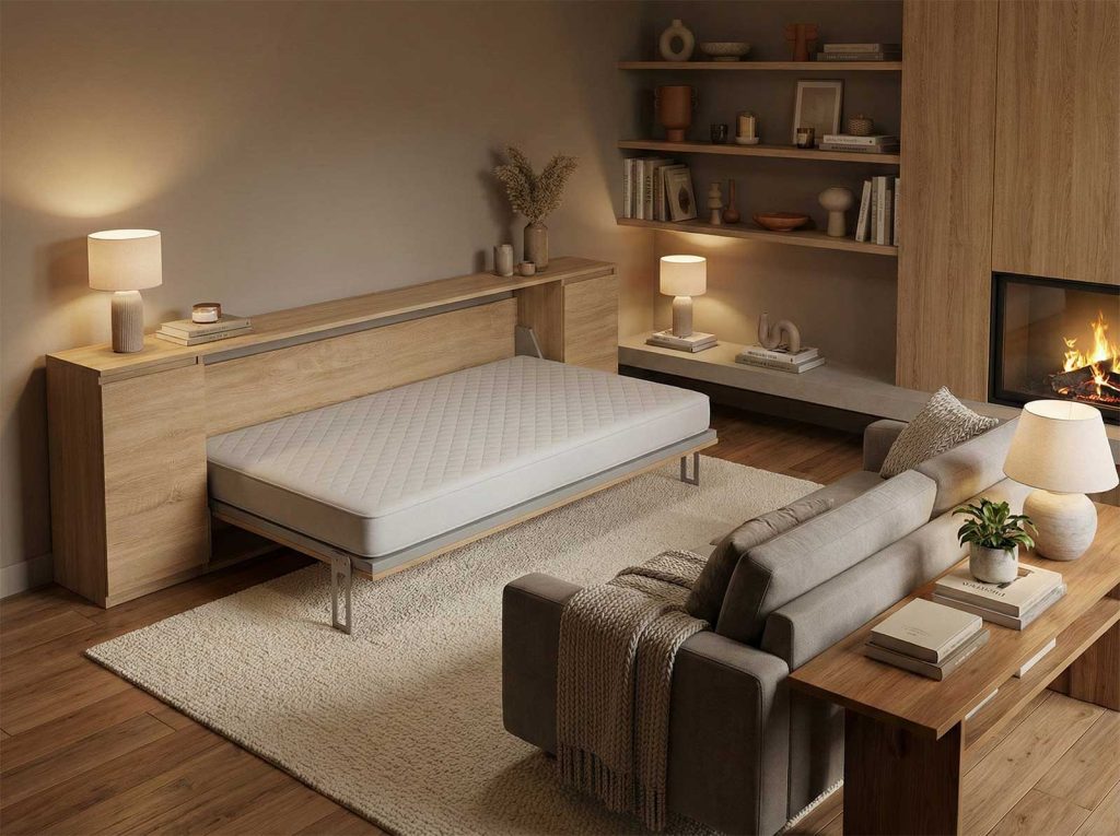 Primjer zidnog kreveta FlipFlap DW u prostoru otvorena varijanta