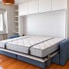 Zidni krevet sa trosjedom Flipflap DW 140x200 plavi otvoreniv2
