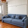 Zidni krevet sa trosjedom Flipflap DW 140x200 plavi zatvoreni
