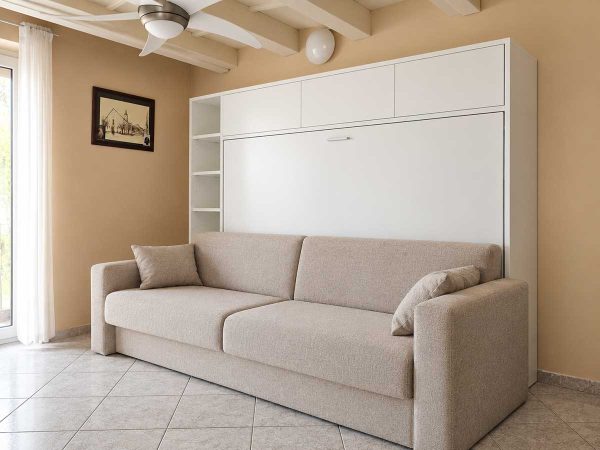 Zidni krevet sa trosjedom Flipflap DW 140x200 u prostoru zatvoreni